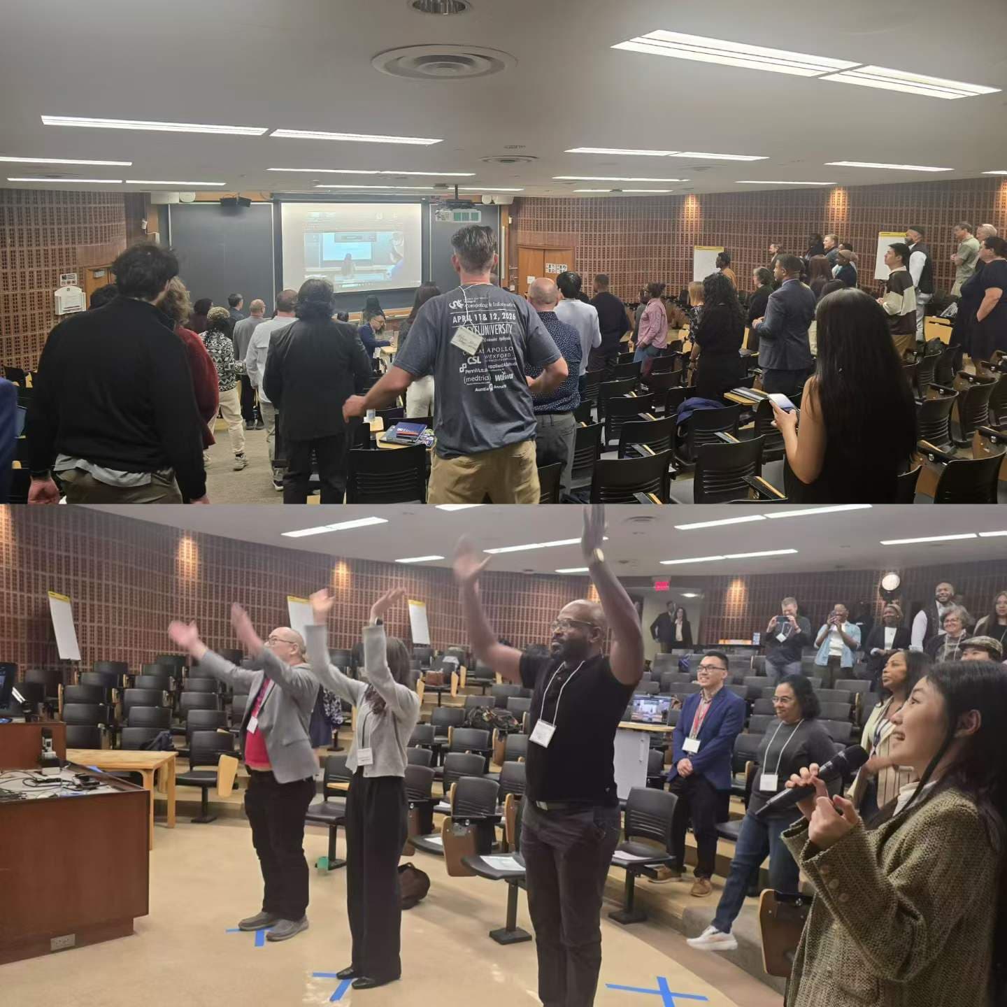 Participants move together during a live demonstration of Line Dance Studio.