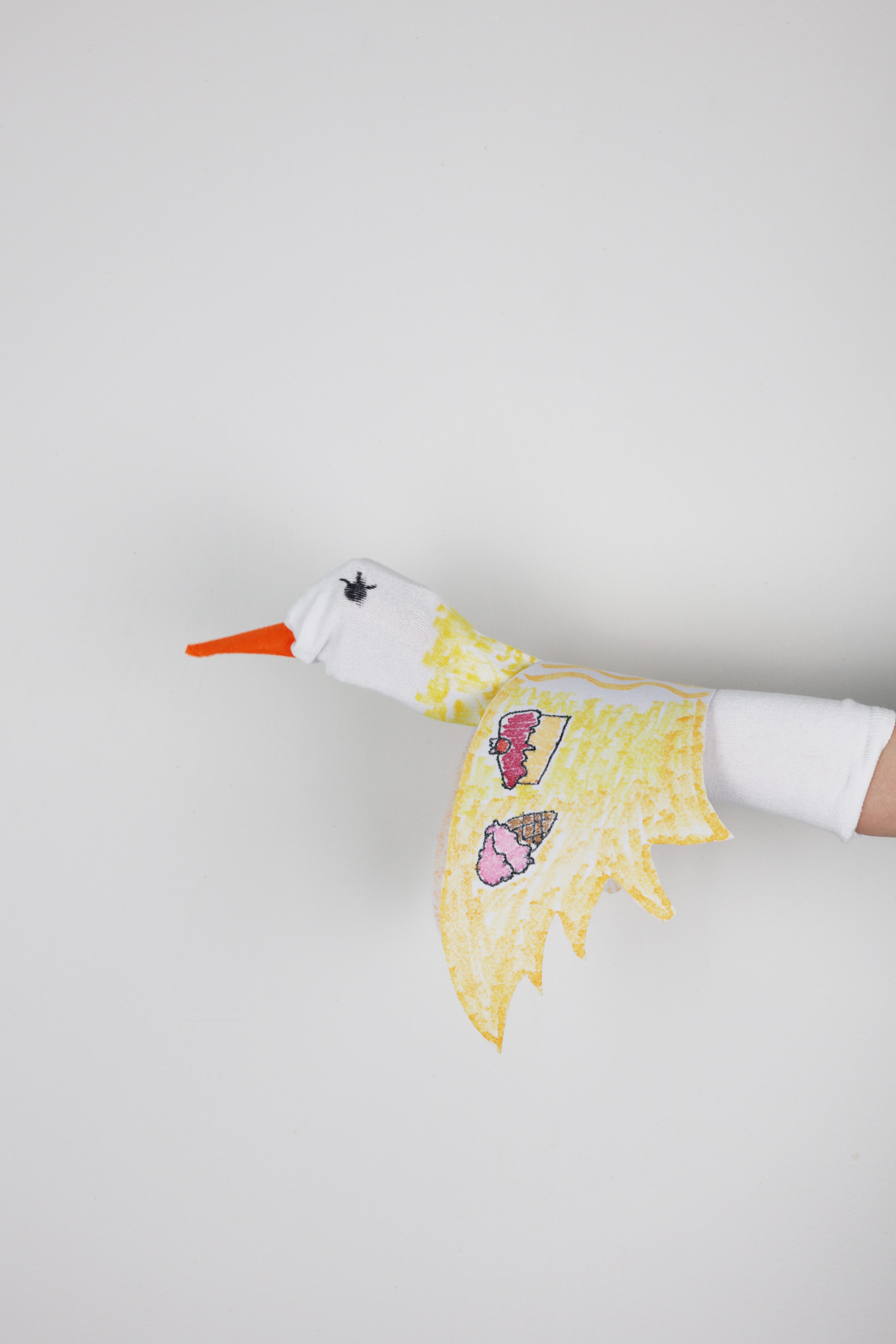 Hand puppet blue bird
