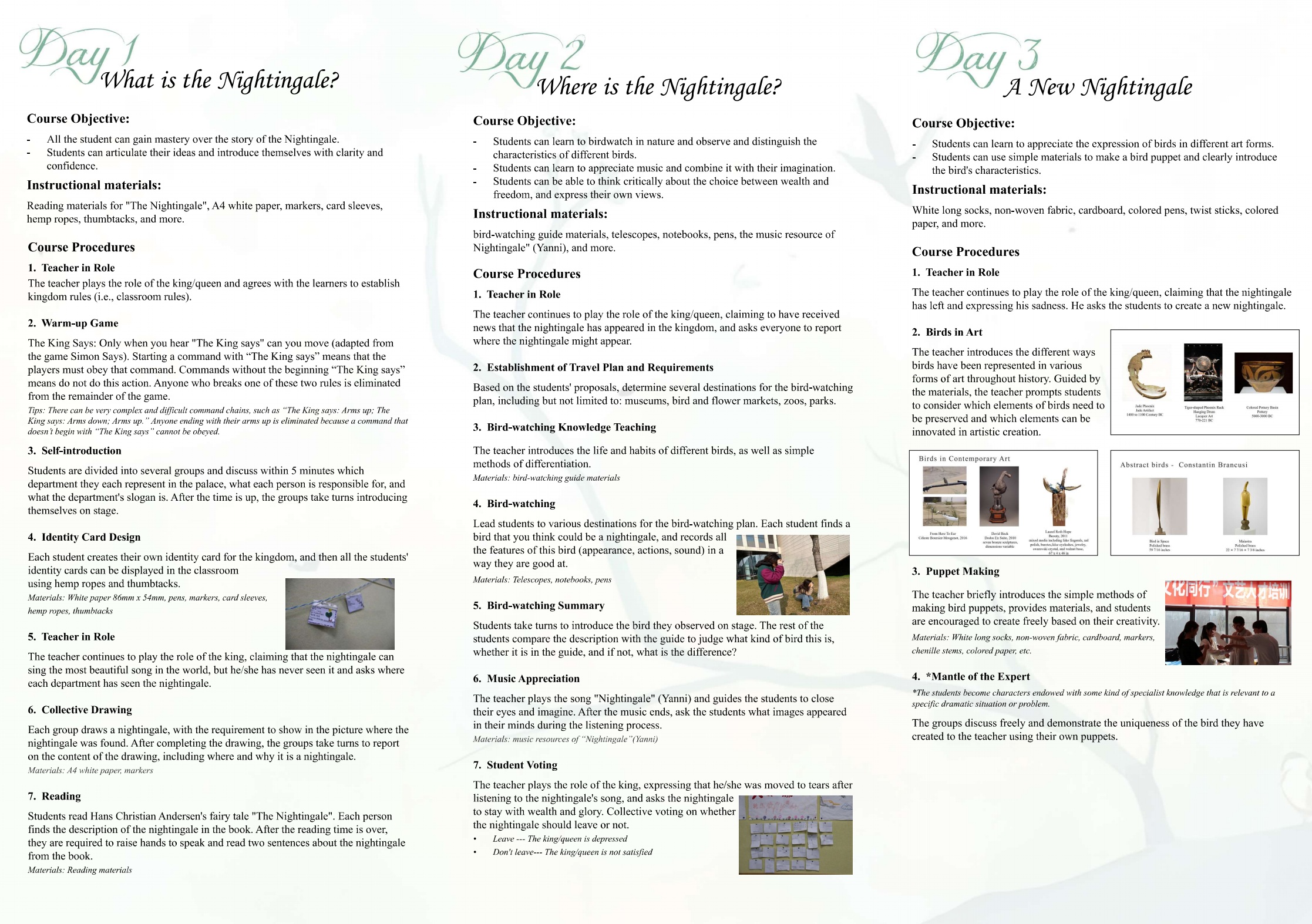Teaching plan spread part 1